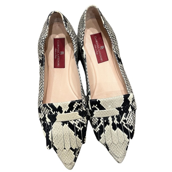 Clorinda Antinori Shoes - Clorinda Antinori The Sasha- Python Print Slipper Flat Shoes